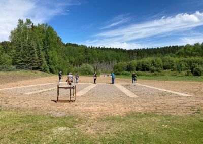 Sportsmen shooting at rifle range