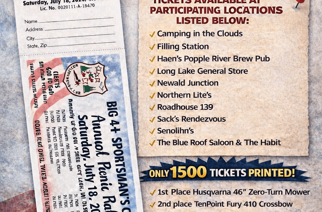 Big 4 Sportsman's Club Picnic Raffle July 18, 2025